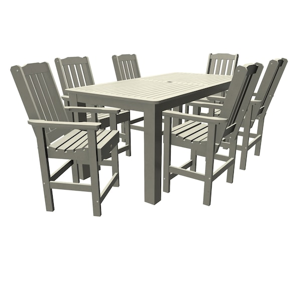 Highwood Usa Lehigh 7pc Rectangular Counter Height Outdoor Patio Furniture Dining Set 84 x 42 AD-ST7LH2CO5BA-HGR - main